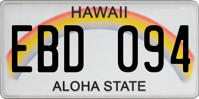 HI license plate EBD094