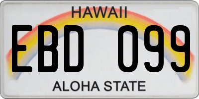 HI license plate EBD099