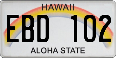 HI license plate EBD102
