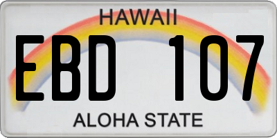 HI license plate EBD107