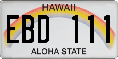 HI license plate EBD111