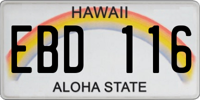 HI license plate EBD116