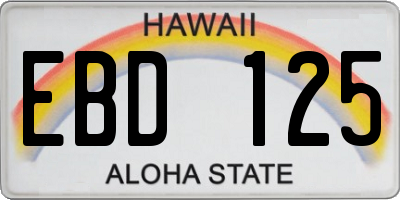 HI license plate EBD125