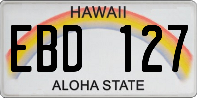 HI license plate EBD127