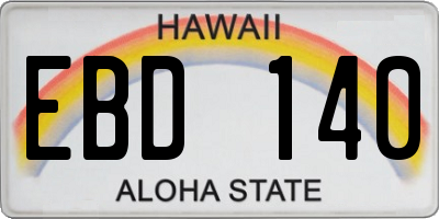 HI license plate EBD140