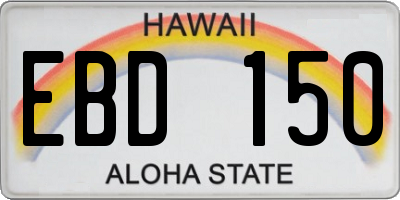HI license plate EBD150