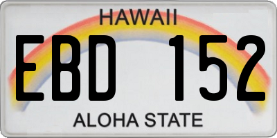 HI license plate EBD152