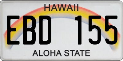 HI license plate EBD155