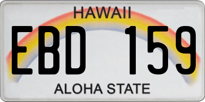 HI license plate EBD159
