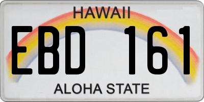 HI license plate EBD161