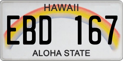 HI license plate EBD167