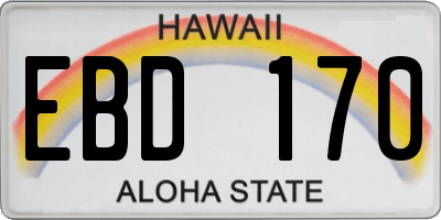 HI license plate EBD170