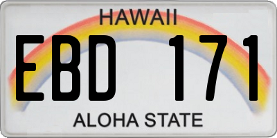 HI license plate EBD171