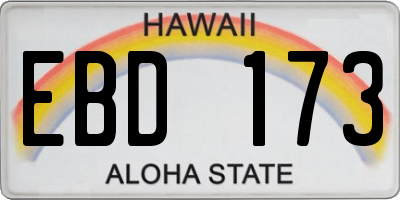 HI license plate EBD173