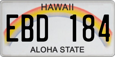HI license plate EBD184