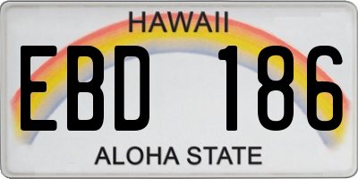 HI license plate EBD186