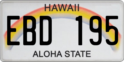 HI license plate EBD195