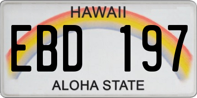 HI license plate EBD197