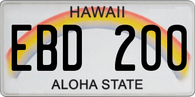 HI license plate EBD200
