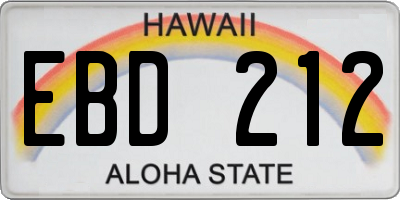 HI license plate EBD212