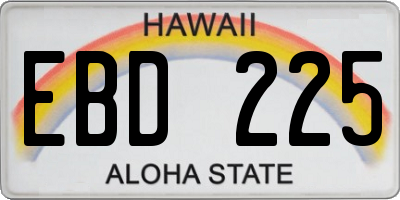 HI license plate EBD225