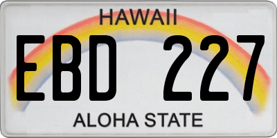 HI license plate EBD227