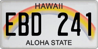 HI license plate EBD241
