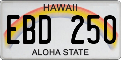 HI license plate EBD250