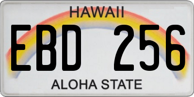 HI license plate EBD256