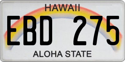 HI license plate EBD275