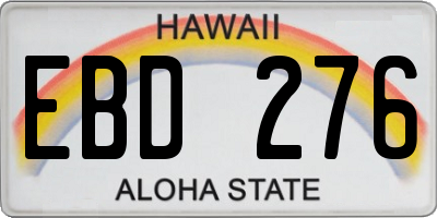 HI license plate EBD276