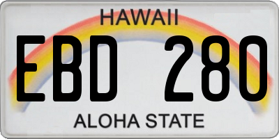 HI license plate EBD280