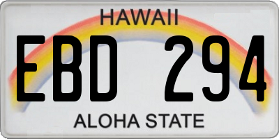 HI license plate EBD294