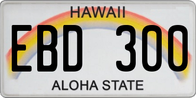 HI license plate EBD300
