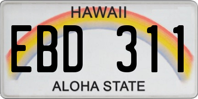 HI license plate EBD311