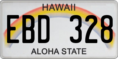 HI license plate EBD328