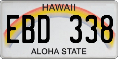 HI license plate EBD338
