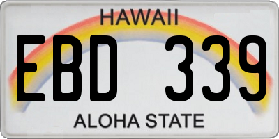 HI license plate EBD339