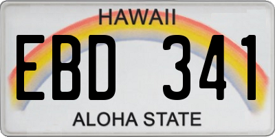 HI license plate EBD341
