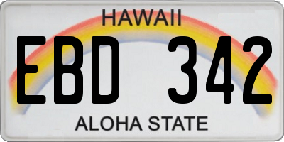 HI license plate EBD342