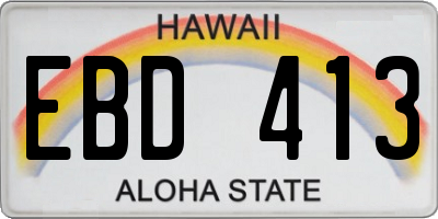HI license plate EBD413