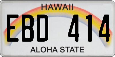 HI license plate EBD414