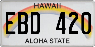 HI license plate EBD420