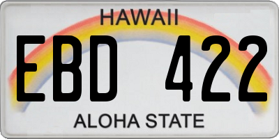HI license plate EBD422