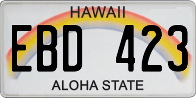 HI license plate EBD423