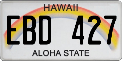 HI license plate EBD427