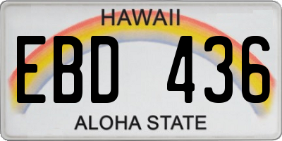 HI license plate EBD436