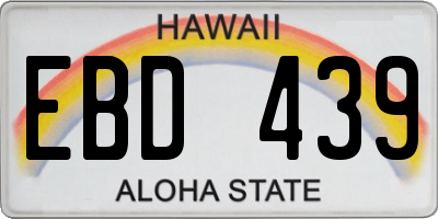 HI license plate EBD439