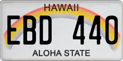 HI license plate EBD440