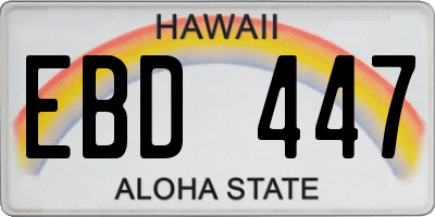 HI license plate EBD447
